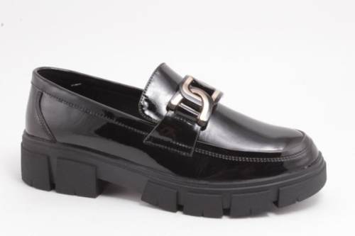 OEM-Women Black Leather Shoes DF2222A