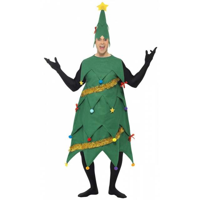 Men Christmas Tree Costume Santa Uniform Male Xmas Night Clubwear PQ8281758A