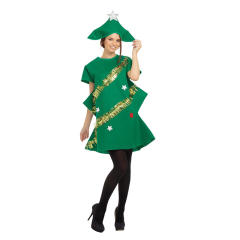 Women Christmas Tree Costume Santa Uniform Female Xmas Night Clubwear PQ8281758B
