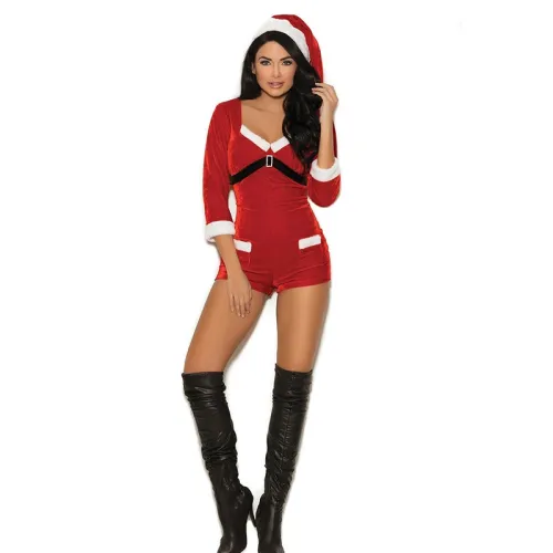 Christmas Bodysuit Women Xmas Costume Santa Uniform Night Club Wear PQ1913