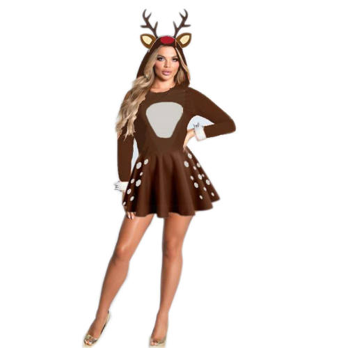 Christmas Reindeer Costume Women Santa Uniform Xmas Fancy Dresses PQ1532 [OUT OF STOCK]