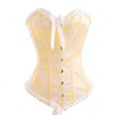 Sexy Overbust Corset For Women Satin Glue Bone Royal Bustiers PQA2009