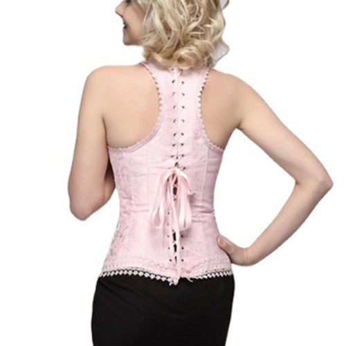 Pink Overbust Corselet For Women Sexy Corset Glue Bone Bustiers PQBX05