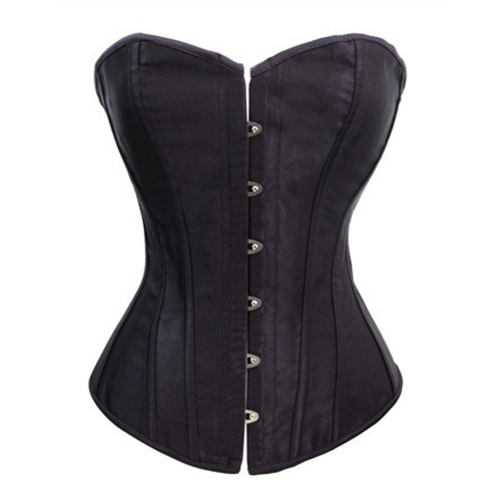Pink Overbust Corset For Women Sexy Satin Glue Bone Bustiers PQA808C
