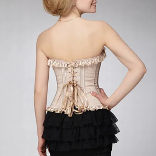Champagne Color Overbust Corselet For Women Sexy Corset PQH91