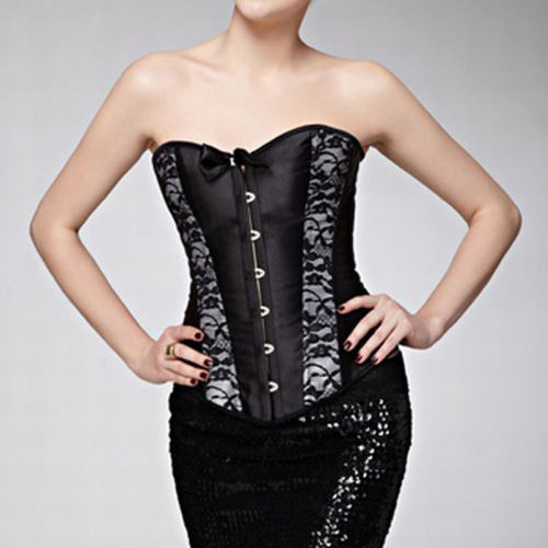 Black Formal Overbust Corselet For Women Sexy Corset PQH09