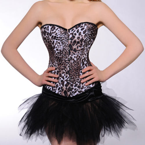 Leopard Printed Overbust Corselet For Women Sexy Corset PQ1063