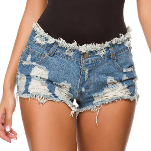 Hollow Out Jeans Hot Pants Ripped Denim Shorts PQ690