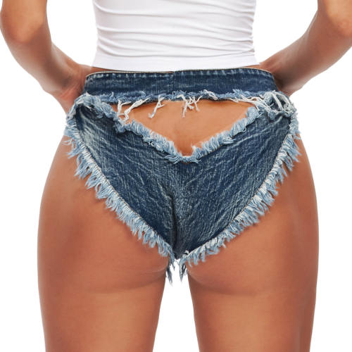 Hollow Out Denim Panties Sexy Jeans Hot Pants Ripped Shorts PQ678