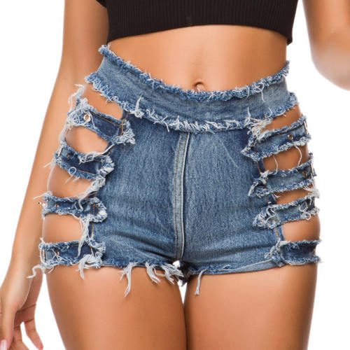 Sexy Club Hot Pants Ripped Denim Shorts Hollow Out Jeans PQ848