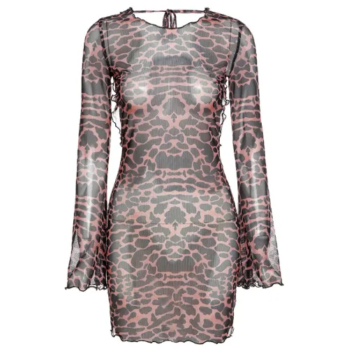 Sexy Leopard Mini Dresses Women Fashion Party Dress PQ09320