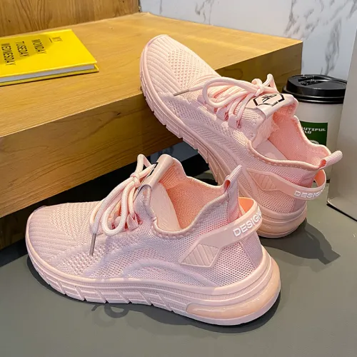 Pink Women Flykniting Casul Shoes Sport Shoes PQA7701A