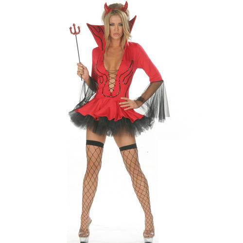 Red Halloween Evil Fancy Dress Carnival Haunted House Costume PQ113A