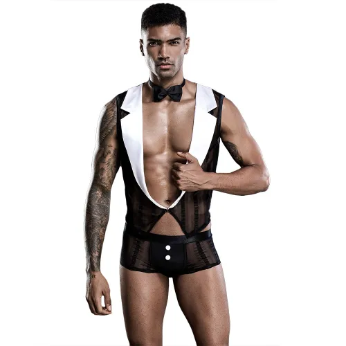 Carnival Maid Costume Gay Club Waiter Suit For Men Cosplay Unifrom PQ7221 ML-05
