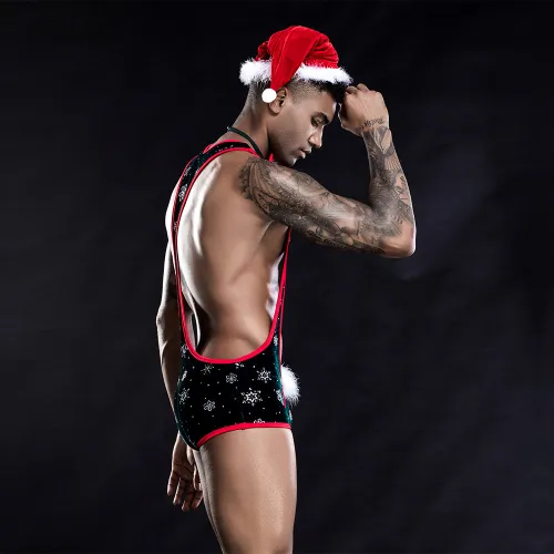 Wholesale Price Sexy Santa Claus Lingerie Set Men Christmas Costume PQ7230