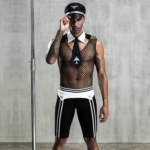 Sailor Carnival Costume Captain Suit For Men Cosplay Unifrom PQ7206