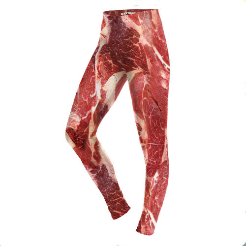 Meat Print Leggings Fashion Muscle Pants Women Cartoon Trousers KDK1794