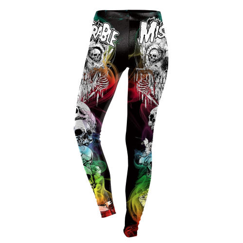 Skeleton Print Pants Halloween Leggings Women Cartoon Trousers KDK1813