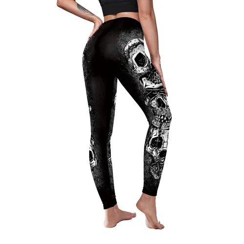 Women Cartoon Trousers Halloween Pants Skull Printed Leggings KDK1013