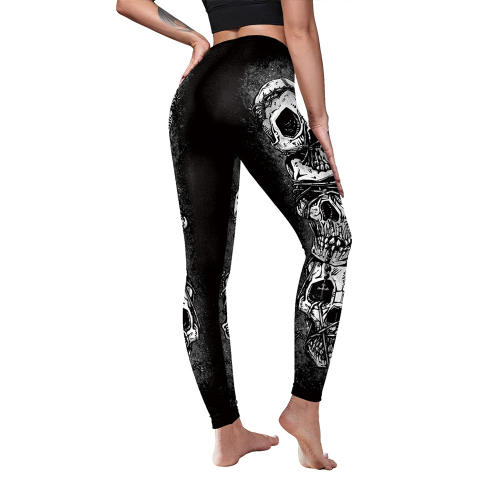 Women Cartoon Trousers Halloween Pants Skull Printed Leggings KDK1013