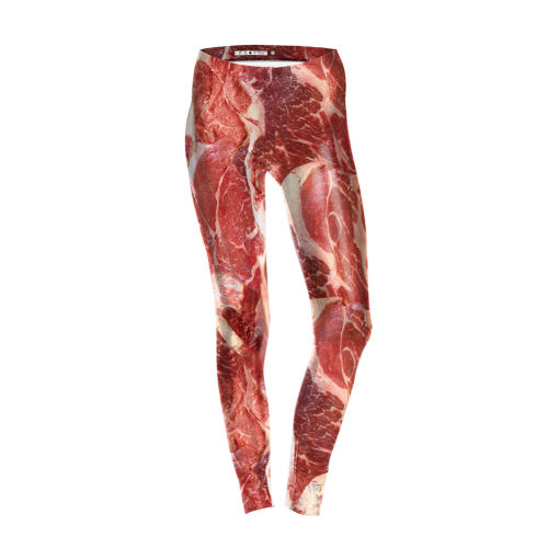 Meat Print Leggings Fashion Muscle Pants Women Cartoon Trousers KDK1794