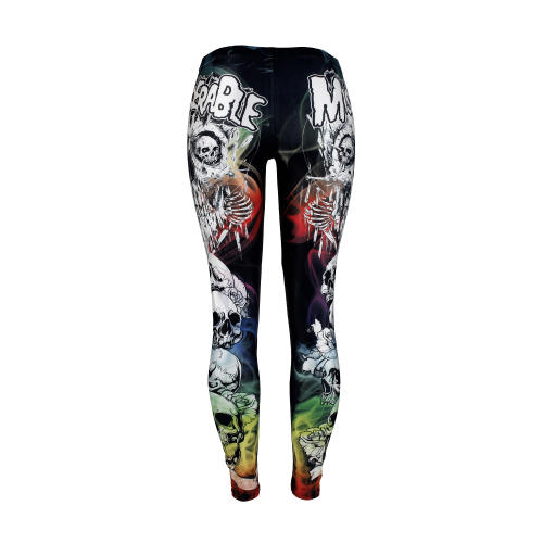 Skeleton Print Pants Halloween Leggings Women Cartoon Trousers KDK1813