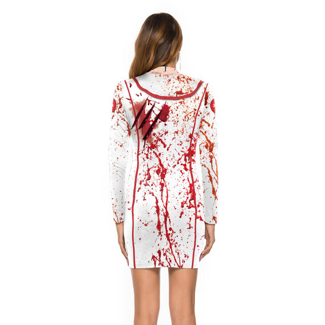Scary Nurse Fancy Dress Halloween Costumes Cosplay Uniform PQWB003