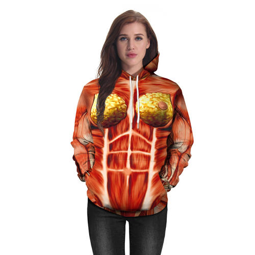 Human Muscle Organ Coat Woman Comic Jumpsuit Printed Costume PQ101-389