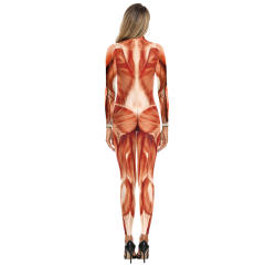 Human Muscle Organ Coat Woman Comic Jumpsuit Printed Costume PQ101-389