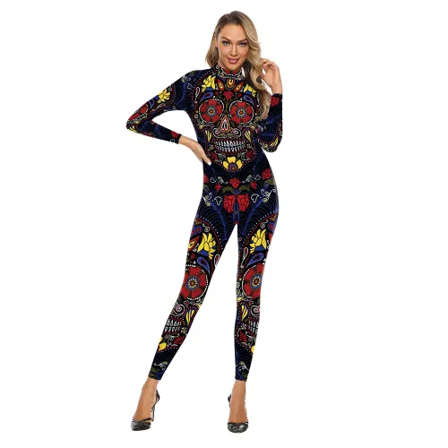 3D Muscle Printed Jumpsuit Superhero Halloween Costume PQB142-111