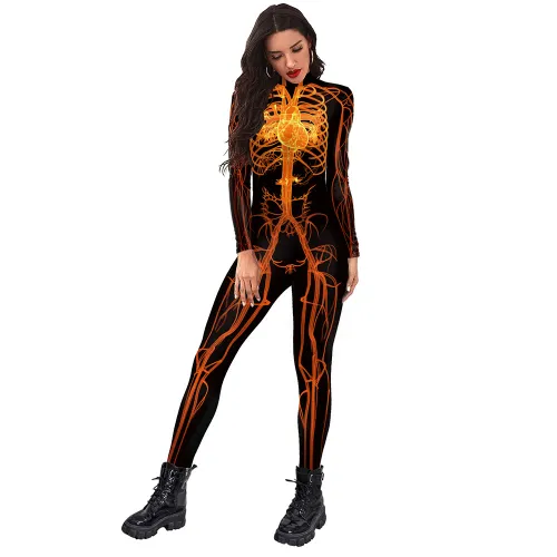 Human Meridians Print Leggings Fashion Pants Cartoon Trousers PQB142-284