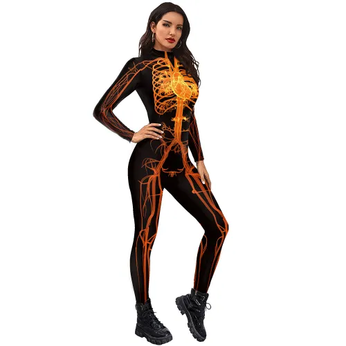 Human Meridians Print Leggings Fashion Pants Cartoon Trousers PQB142-284