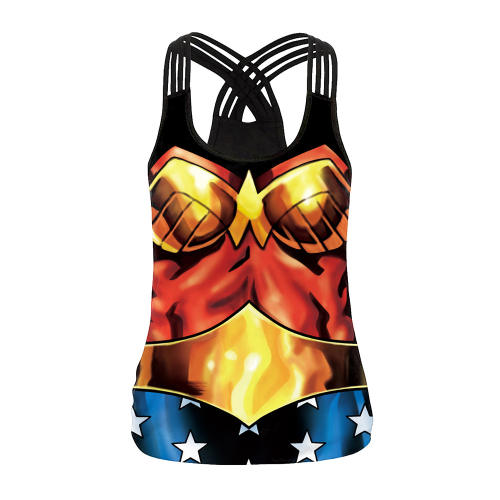 3D Printed Wonder Woman Tops Halloween Cosplay Vest Blouses PQB104-209