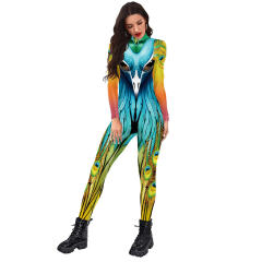 Peacock Printed Jumpsuit Halloween Streetwear Cartoon Costume PQB142-333
