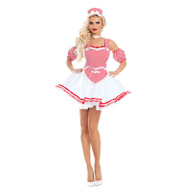 Halloween Beer Girl Fancy Dress Maid Cosplay Costume PQ9061