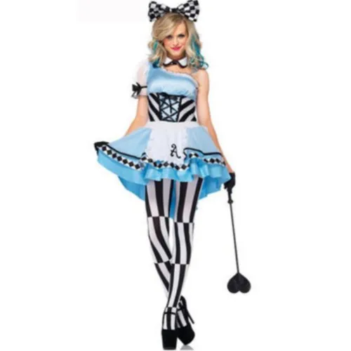 Halloween Carnival Cosplay Costume Alice in Wonderland Fancy Dress PQ5478