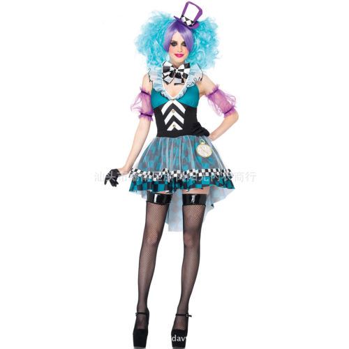 Circus Clown Carnival Cosplay Costume Alice in Wonderland Fancy Dress PQ7060