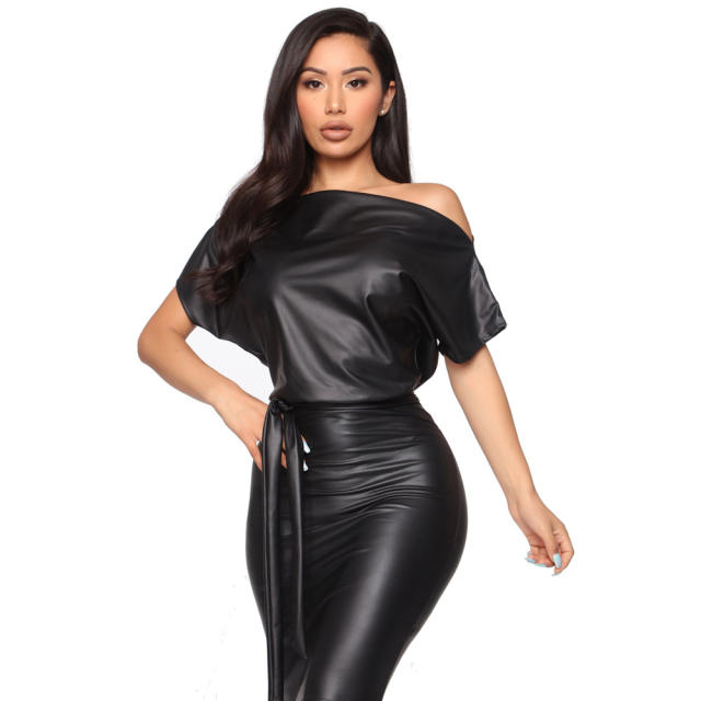 Wholesale Price PU Sexy Dresses Faux Leather Dress Fetish Wear PQY809