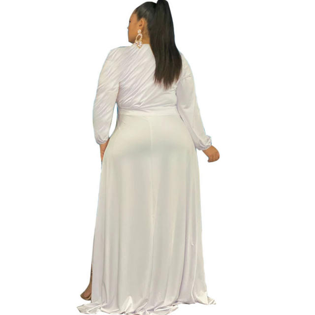 Plus Size Casual Dresses Long Sleeve Fashion Dress PQ8792