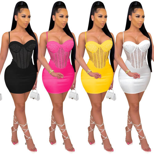Sequin Mini Dresses For Women Rhinestone Bodycon Dress PQ5132