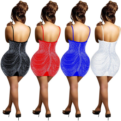 Off Shoulder Rhinestone Club Dress Sexy Sequin Mini Dresses PQ5898