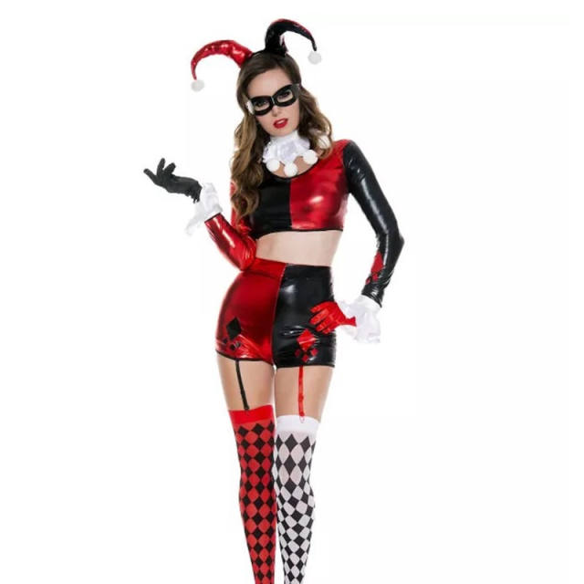 Anime Harley Quinn Stage Costume Circus Funny Clown Costume PQ91366A