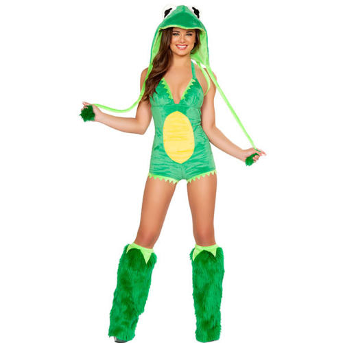 Faux Fur Frog Carnival Uniform Fairy Tale Cosplay Animal Costume PQ80505