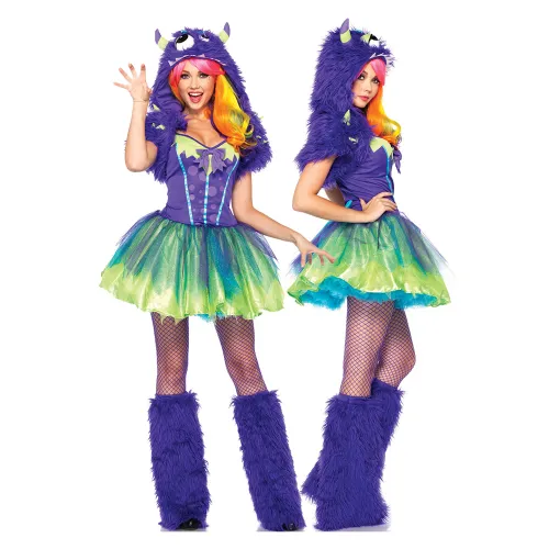 Faux Fur Monster Costume Carnival Uniform Cosplay Plush Animal Outfit PQ80505E