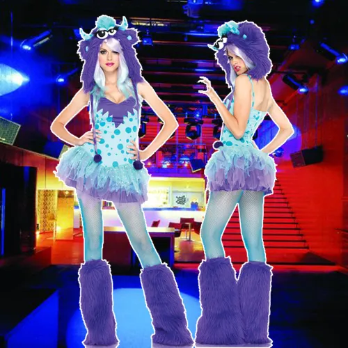 Faux Fur Monster Costume Carnival Uniform Cosplay Plush Animal Outfit PQ80505E