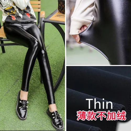 Thickened High Waist PU Leggings Faux Leather Fleece Winter Pants PQPU001