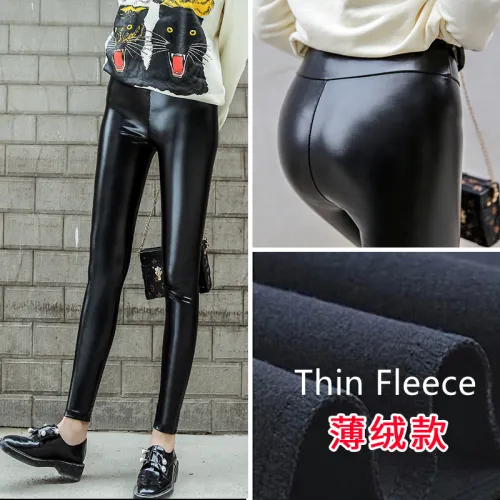 Thickened High Waist PU Leggings Faux Leather Fleece Winter Pants PQPU001