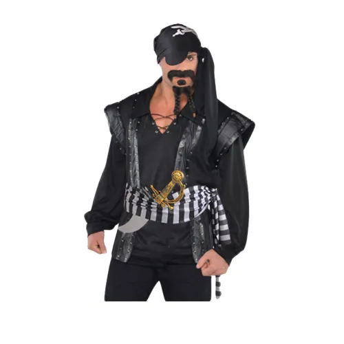Men Japanese Halloween Buccaneer Cosplay Uniform Carnival Pirate Costume PQ42426P