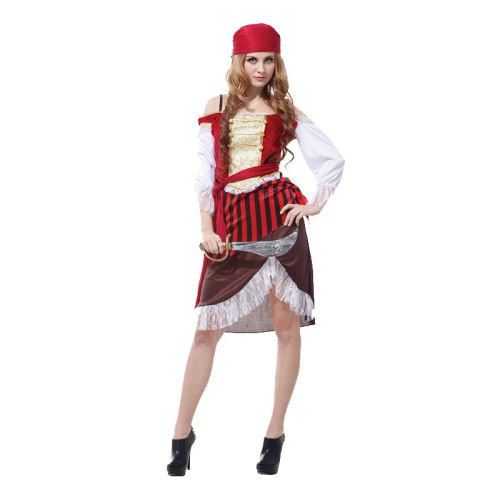 Female Halloween Pirate Costume Women Carnival Cosplay Fancy Dress PQ42426D