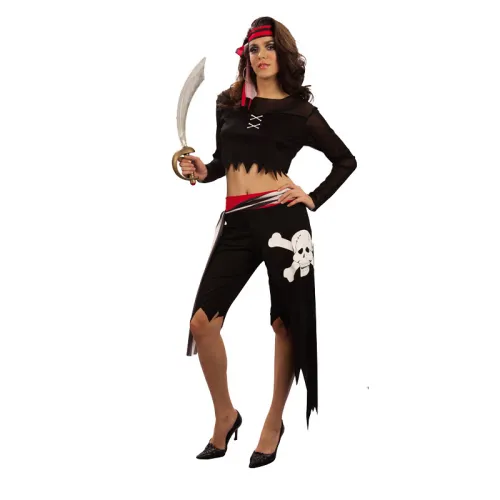 Skeleton Carnival Cosplay Pirate Costume Women Halloween Fancy Dress PQ42426H